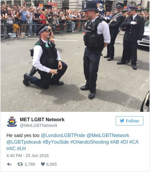 Λονδίνο: Αστυνομικός γονατιστός κάνει πρόταση γάμου στον σύντροφό του και γίνεται Viral [βίντεο]  | iefimerida.gr 2