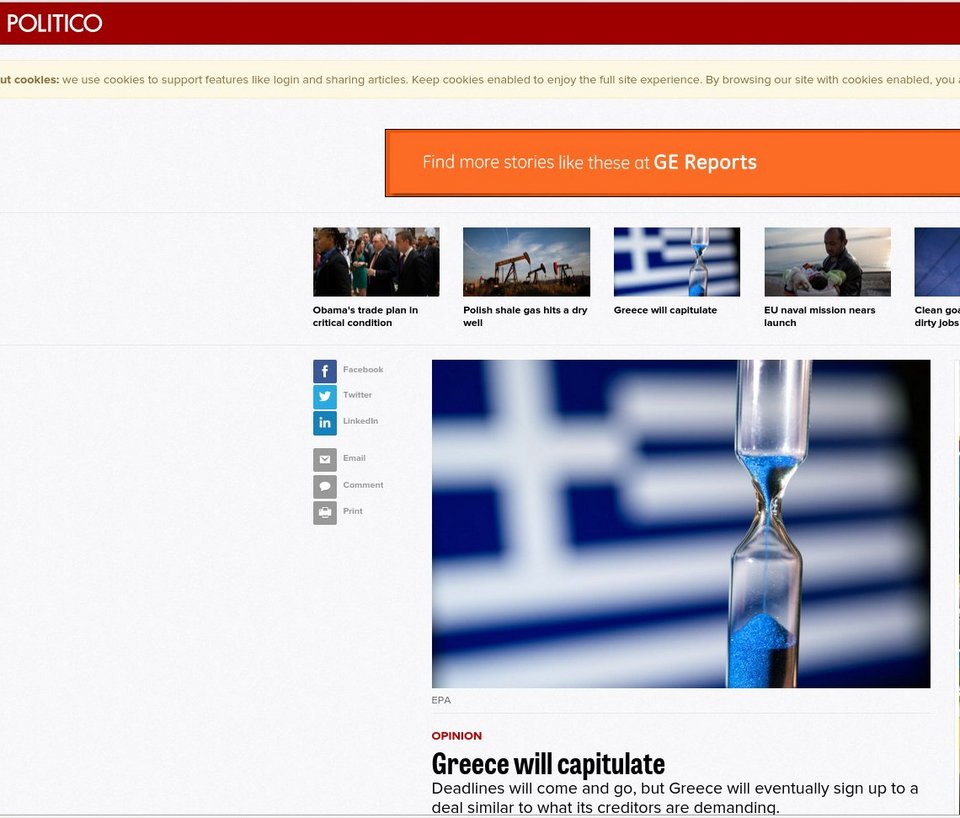 Politico: Η Ελλάδα θα συνθηκολογήσει | iefimerida.gr 0