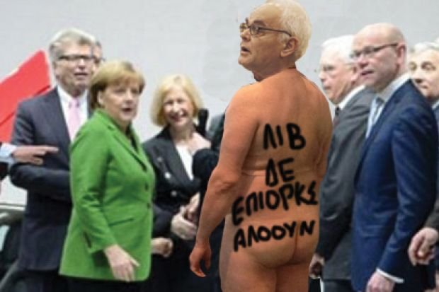 Xιούμορ που σκοτώνει: Γυμνή διαμαρτυρία Μανιτάκη μπροστά στη Μέρκελ [εικόνα] | iefimerida.gr 0