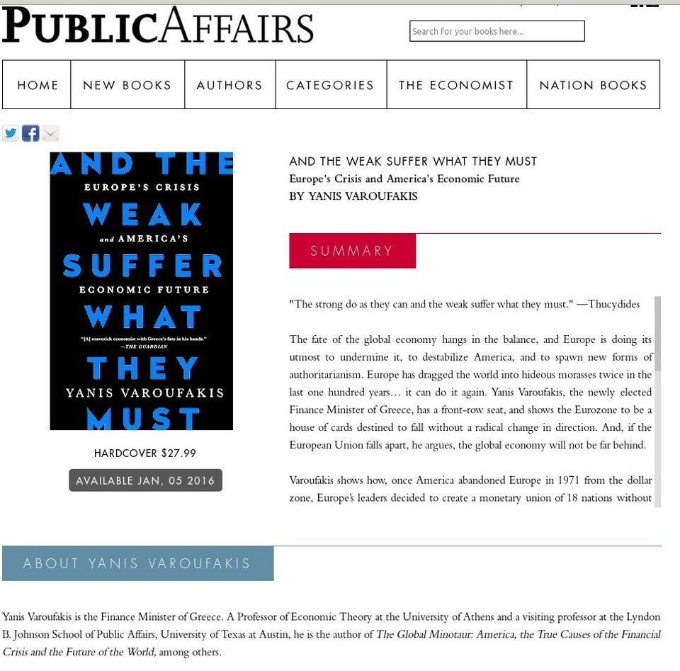 Νέο βιβλίο Βαρουφάκη: Η Ευρώπη είναι πολύ σημαντική για να αφεθεί σε Ευρωπαίους [εικόνες] | iefimerida.gr 1