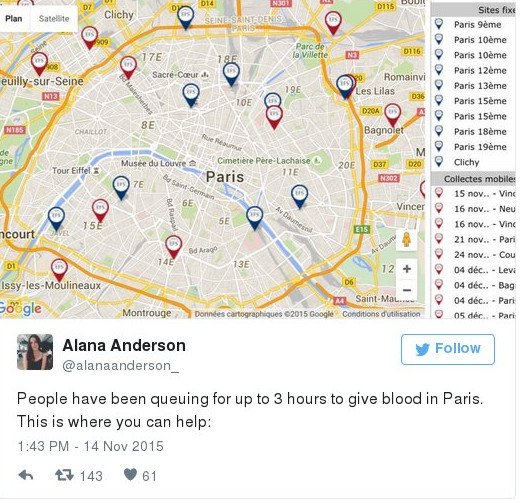 Συγκλονιστικές εικόνες: Ουρές αιμοδοτών για τα θύματα της επίθεσης στο Παρίσι [εικόνες] | iefimerida.gr 2