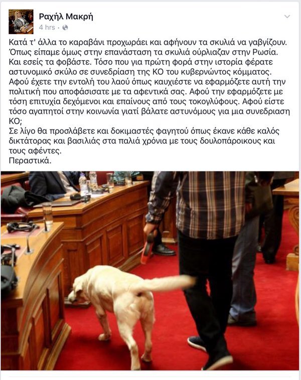 Ραχήλ Μακρή για ΣΥΡΙΖΑ: Σε λίγο θα προσλάβουν και δοκιμαστές φαγητού | iefimerida.gr 0