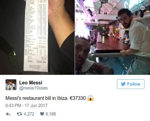 Η απόδειξη των 37.000 ευρώ που έκανε έξαλλο τον Μέσι - 41 μπουκάλια σαμπάνιας [εικόνες] | iefimerida.gr 0