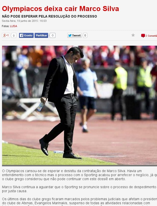 Διαψεύδει ο Ολυμπιακός την «Record» - Με Μάρκο Σίλβα η νέα σεζόν | iefimerida.gr 0