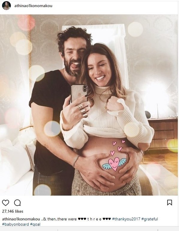 Ο σύζυγος της εγκυμονούσας Αθηνάς Οικονομάκου την χαϊδεύει στοργικά [εικόνα] | iefimerida.gr 0