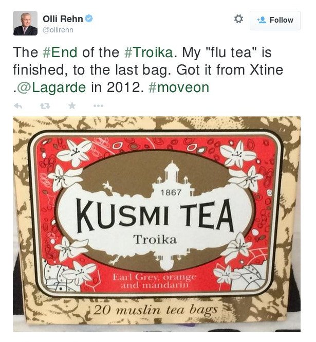 Ο Ολι Ρεν... θρηνεί το τέλος της Τρόικα -Το tweet του που μπέρδεψε [εικόνα] | iefimerida.gr 0