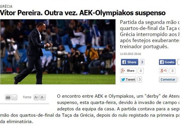 Πρώτο θέμα στα διεθνή ΜΜΕ τα επεισόδια στο ΑΕΚ-Ολυμπιακός: Αναφορές και στους πανηγυρισμούς του Περέιρα [εικόνες] | iefimerida.gr 4