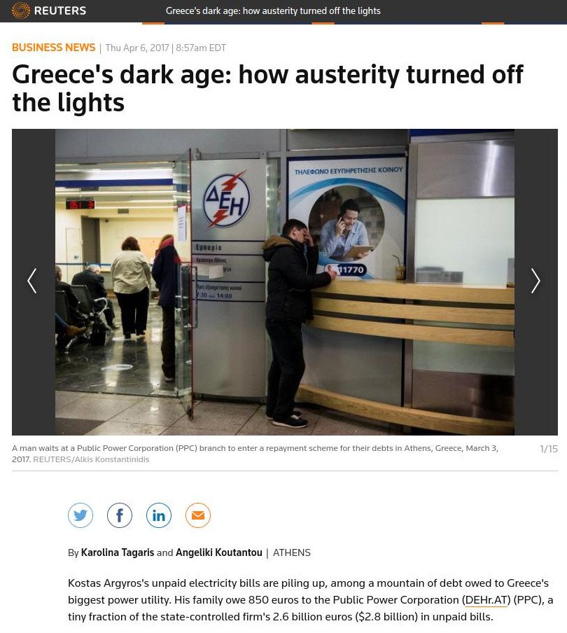 Reuters: Το 40% των Ελλήνων αδυνατούν να πληρώσουν λογαριασμούς της ΔΕΗ | iefimerida.gr 0