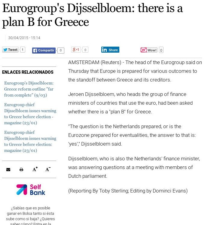 Ντάισελμπλουμ: Είμαστε έτοιμοι ακόμη και για Grexit | iefimerida.gr 1