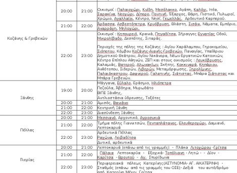 Σε ποιες περιοχές θα γίνουν διακοπές ρεύματος έως τις 11 το βράδυ της Πέμπτης | iefimerida.gr 3
