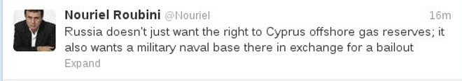 Ρουμπινί: Η Ρωσία θα σώσει την Κύπρο με αντάλλαγμα μια στρατιωτική βάση στο νησί [εικόνα] | iefimerida.gr 0