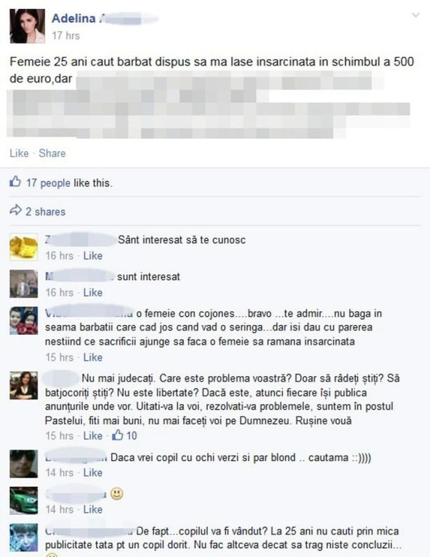 «Εσύ θα περάσεις καλά κι εγώ θα γίνω μάνα»: 25χρονη πληρώνει 500 ευρώ για να την αφήσει κάποιος έγκυο [εικόνες] | iefimerida.gr 1