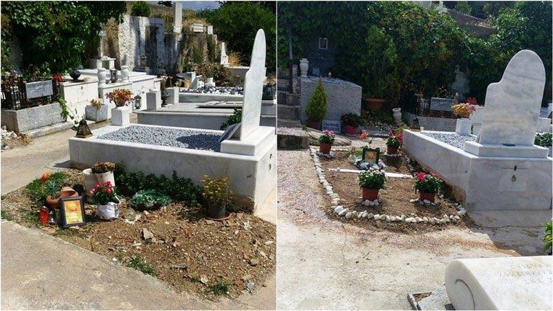 Εγκατάλειψη στον τάφο του Ντέμη Ρούσου -Λίγες πέτρες και πλαστικά λουλούδια [εικόνες] | iefimerida.gr 0