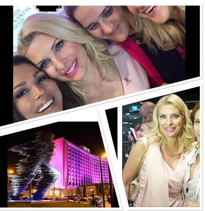 Στα ροζ η Ελένη Μενεγάκη για τη ροζ φωταγώγηση του ξενοδοχείου Χίλτον [εικόνες] | iefimerida.gr 0