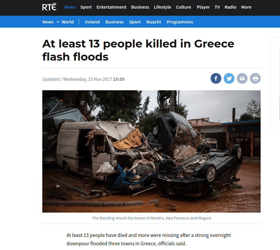 Θέμα στα διεθνή ΜΜΕ οι πλημμύρες -«Οι κακές υποδομές αφήνουν τους πολίτες ευάλωτους» | iefimerida.gr 1