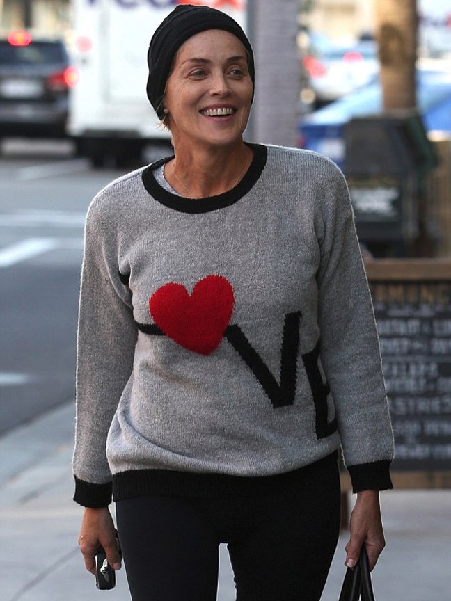 Δείτε την 57χρονη Σάρον Στόουν άβαφη με σκουφάκι και πουλόβερ [εικόνες] | iefimerida.gr 0