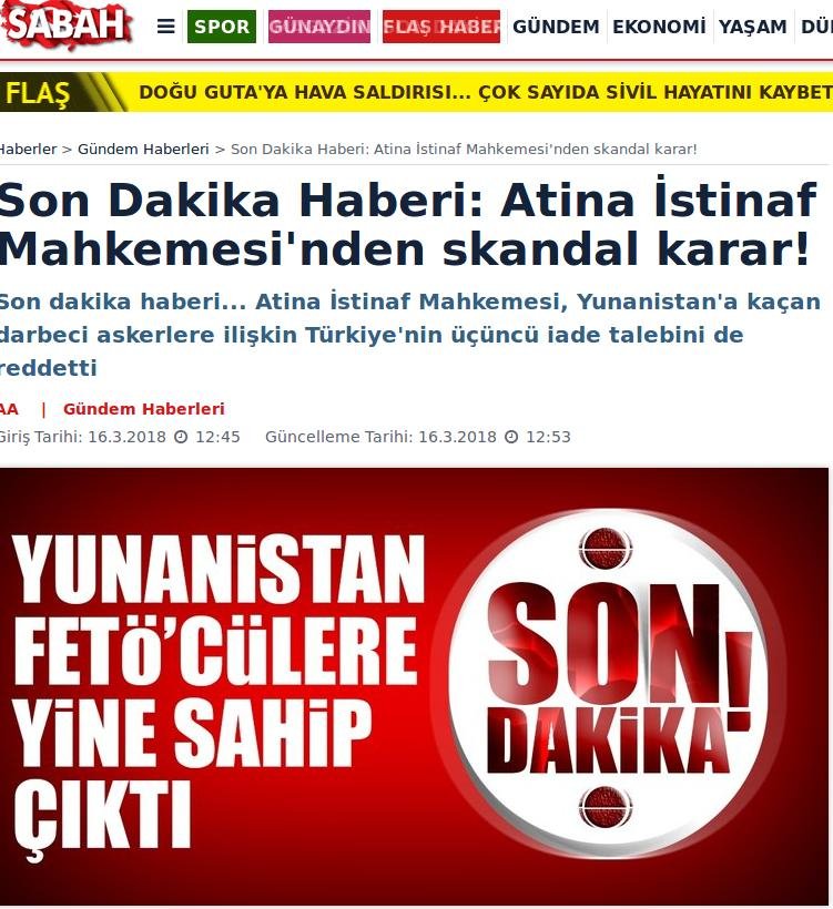 Για «απόφαση-σκάνδαλο» μιλούν τα τουρκικά ΜΜΕ μετά την απόρριψη του αιτήματος έκδοσης των «8» στην Τουρκία | iefimerida.gr 0