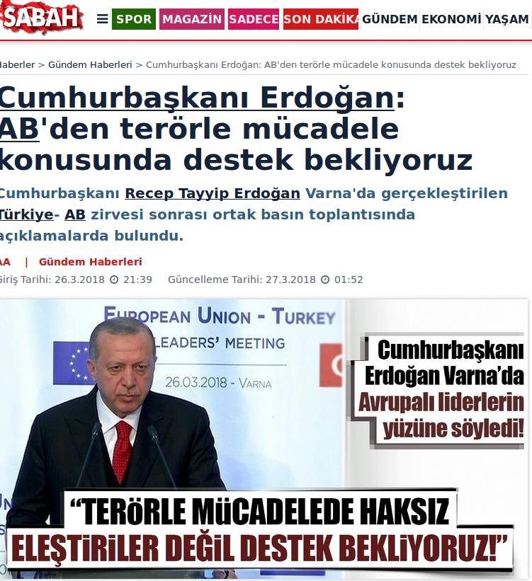 Τα τουρκικά ΜΜΕ για την ευρωτουρκική σύνοδο στη Βάρνα -«Εκρυψαν» τις πιέσεις της ΕΕ στην Αγκυρα | iefimerida.gr 0