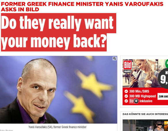 Ο Βαρουφάκης στη Bild: Το «κρυφό» σχέδιο του Βερολίνου για την Ελλάδα | iefimerida.gr 0