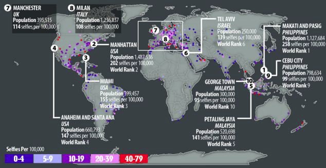 Οι 100 πόλεις πρωταθλήτριες των selfie -Πόσες βγαίνουν καθημερινά σε Αθήνα και Θεσσαλονίκη [εικόνες & λίστα] | iefimerida.gr 0