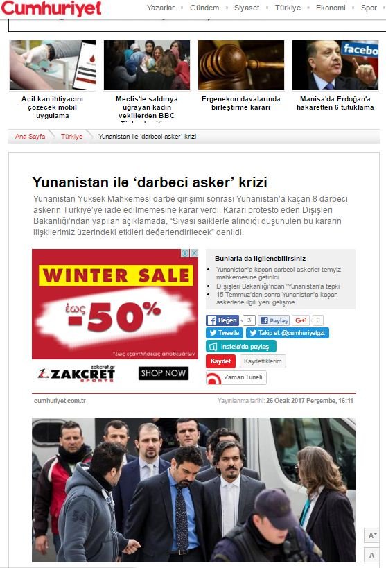 Πυρ ομαδόν από τον τουρκικό Τύπο για την απόφαση του Αρείου Πάγου: «Δεν γίνεται γείτονα...» [εικόνες] | iefimerida.gr 6