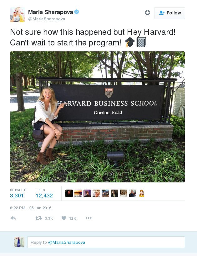 Η Σαράποβα φοιτήτρια στο Χάρβαρντ! [εικόνα] | iefimerida.gr 0