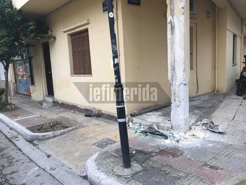 Το σημείο της σύγκρουσης των λεωφορείων στο Αιγάλεω