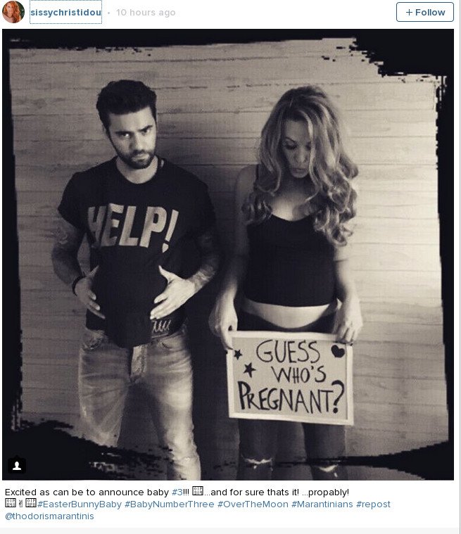 Η Σίσσυ Χρηστίδου έγκυος στο τρίτο της παιδί- Ο χιουμοριστικός  τρόπος που το ανακοίνωσε [εικόνα] | iefimerida.gr 0