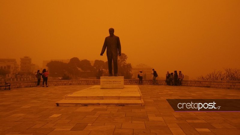 Πρωτοφανείς εικόνες: «Πνίγηκε» η Κρήτη από την αφρικανική σκόνη -Εφτασε μέχρι την Ηλεία [εικόνες & βίντεο] | iefimerida.gr 21