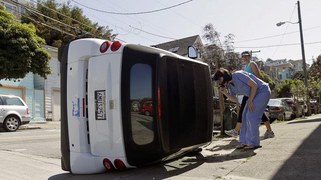 Φαρσέρ που απεχθάνονται τους χίπστερς αναποδογυρίζουν αυτοκίνητα Smart στο Σαν Φρανσίσκο [εικόνες] | iefimerida.gr 2