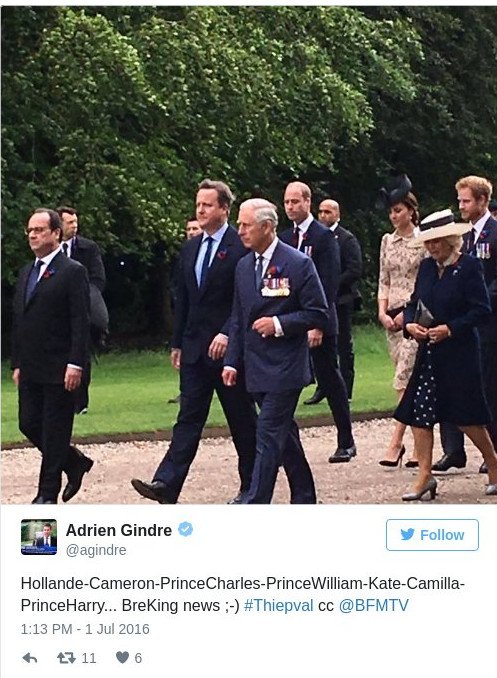 Κάμερον, Κάρολος, Γουίλιαμ και Κέιτ μαζί με τον Ολάντ στη Γαλλία -Τιμούν τους νεκρούς της μάχης του Σομ [εικόνες] | iefimerida.gr 7
