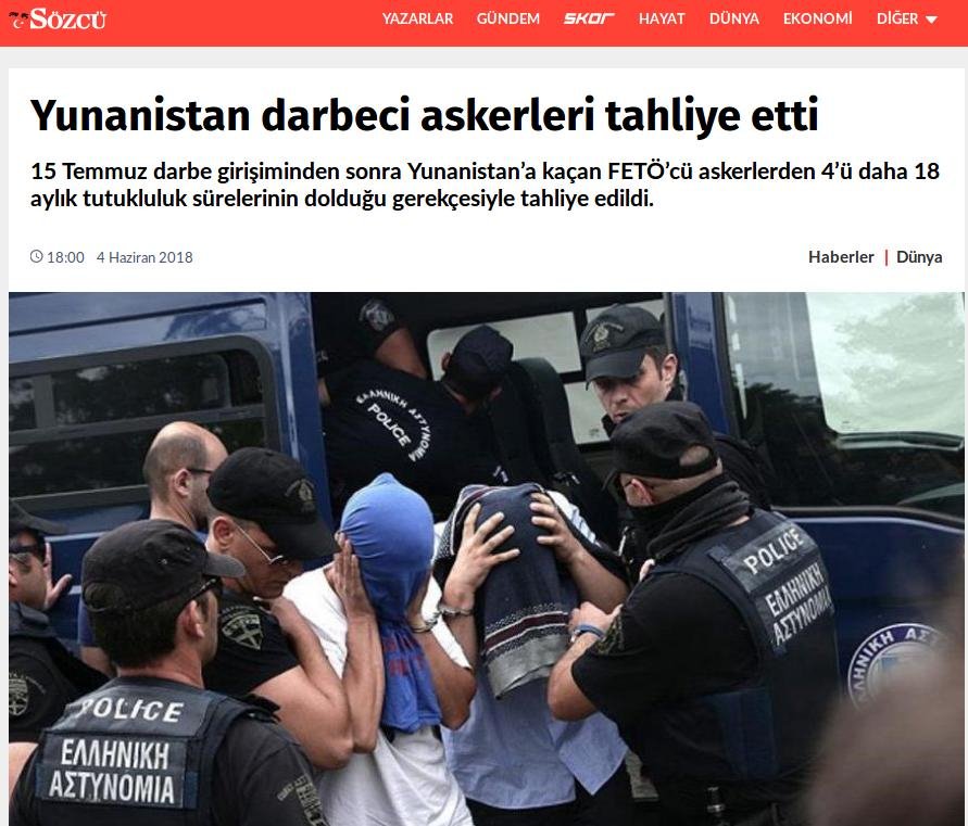 Τουρκικός Τύπος: Απόφαση-σκάνδαλο η απελευθέρωση των «8» -Καθήκον μας να τους βρούμε και να τους πακετάρουμε! | iefimerida.gr 5