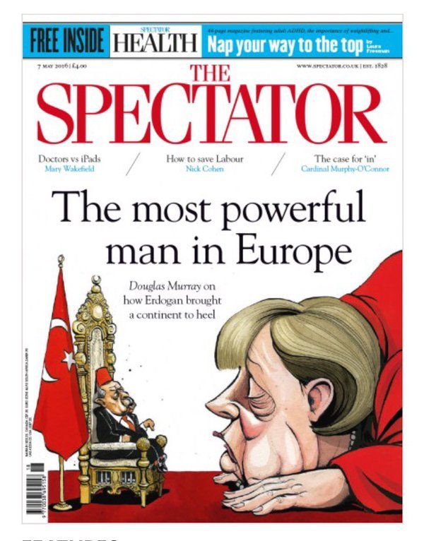 Δηκτικό πρωτοσέλιδο του The Spectator: Η Μέρκελ υποκλίνεται στον Ερντογάν [εικόνα] | iefimerida.gr 0