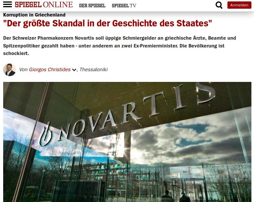 Spiegel: Το σκάνδαλο Novartis ίσως οδηγήσει σε πρόωρες εκλογές στην Ελλάδα | iefimerida.gr 0