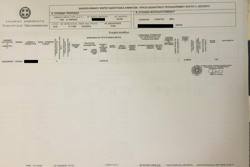 Τα ακίνητα που... ξέχασε να δηλώσει ο Σταθάκης – Ολα τα έγγραφα του ΕΝΦΙΑ [εικόνες] | iefimerida.gr 1