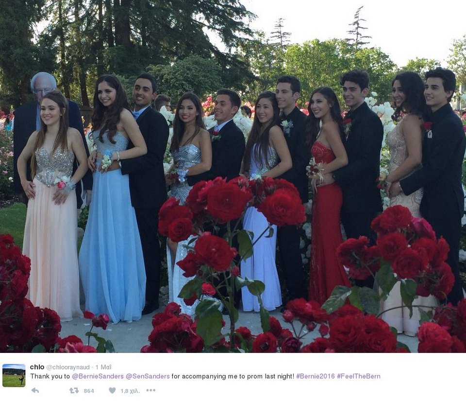 Ο Μπέρνι Σάντερς «συνόδευσε» μαθήτρια σε σχολικό χορό [εικόνες]  | iefimerida.gr 1