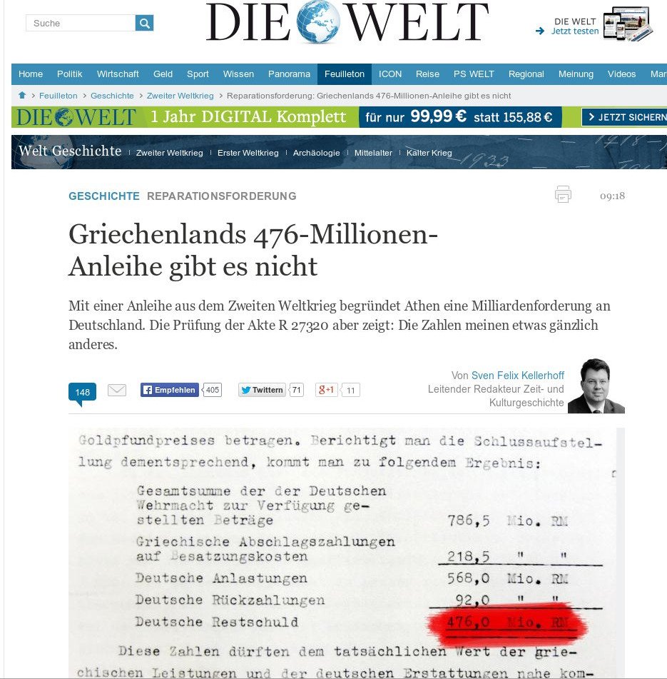 Die Welt: Δεν υπάρχει κατοχικό δάνειο – Δείτε τα έγγραφα του γερμανικού ΥΠΕΞ [εικόνες] | iefimerida.gr 3