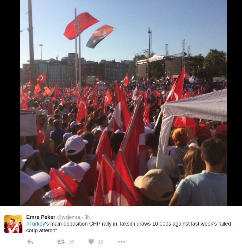  Πάνω από 10.000 διαδήλωσαν στην Ταξίμ υπέρ της Δημοκρατίας -Οπαδοί του Ερντογάν και της αντιπολίτευσης μαζί [εικόνες] | iefimerida.gr 0