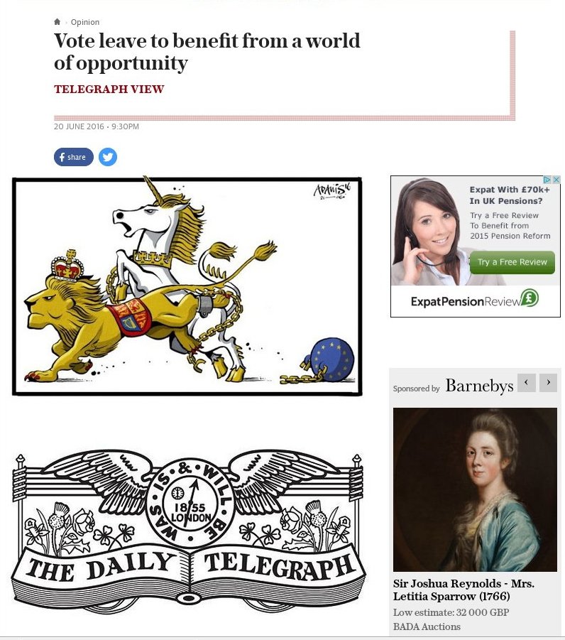Η Telegraph υπέρ του Brexit: «Για να ωφεληθούμε από έναν κόσμο γεμάτο ευκαιρίες» | iefimerida.gr 1