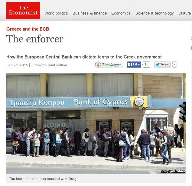 Economist: ΕΚΤ, ο εξολοθρευτής -Πώς θα υπαγορεύσει στην Ελλάδα να δεχθεί τους όρους της | iefimerida.gr 0