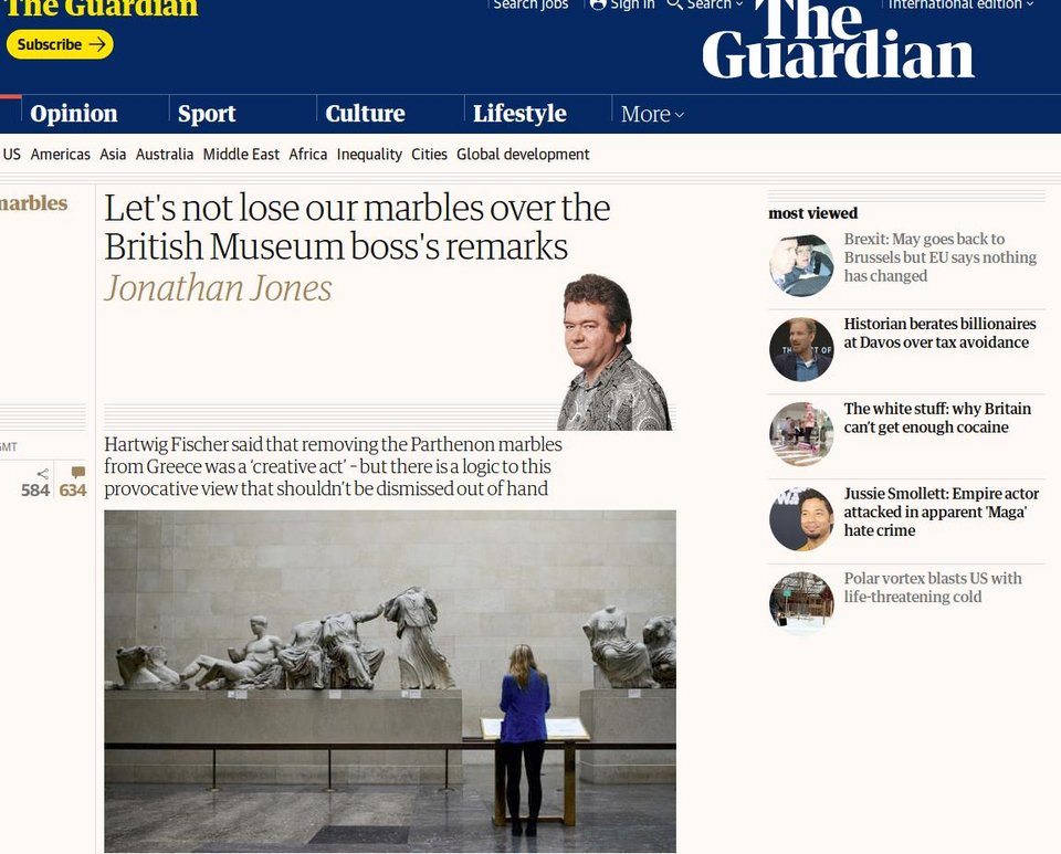 Πρόκληση στον Guardian: Είναι εθνικιστικός λαϊκισμός να λέμε να επιστρέψουν τα Γλυπτά του Παρθενώνα | iefimerida.gr 0