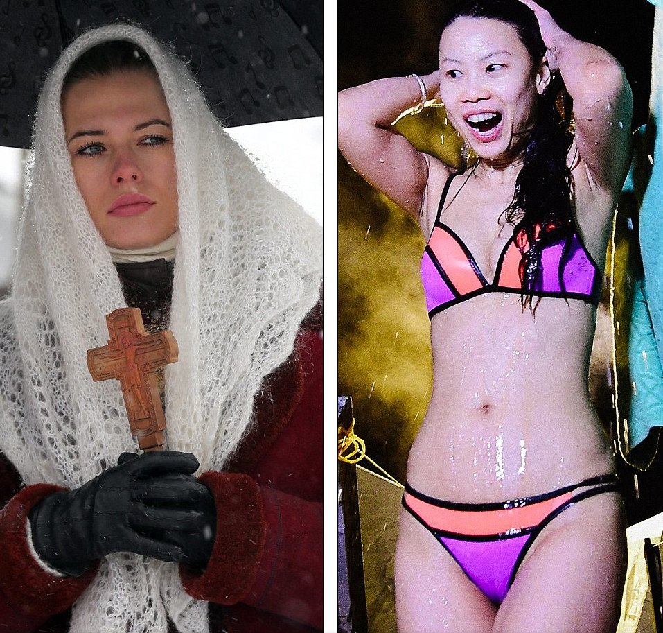 Ρωσίδες με τολμηρά μπικίνι βουτούν μέσα στον χιονιά για να πιάσουν τον σταυρό, στα Θεοφάνεια των Παλαιοημερολογιτών [εικόνες] | iefimerida.gr 6