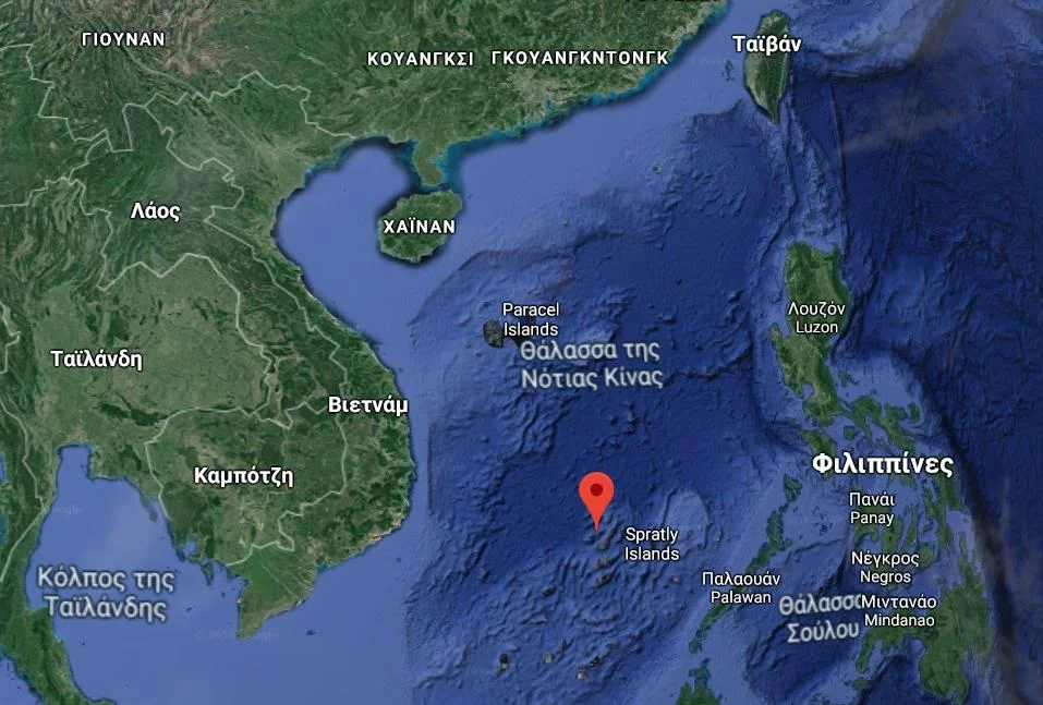 To Τίτου ή Παγκ-άσου είναι το δεύτερο μεγαλύτερο νησί του συμπλέγματος των Σπράτλι, που διεκδικεί η Κίνα (Χάρτης: Google Maps)