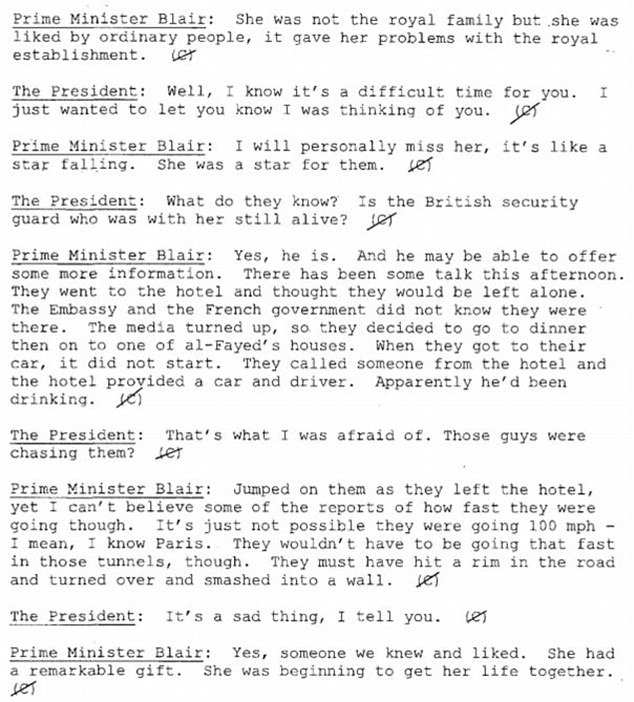 Διέρρευσε η συνομιλία Κλίντον-Μπλερ μια ημέρα μετά τον θάνατο της Νταϊάνα -Η δυσπιστία τους για το πώς έγινε το δυστύχημα [εικόνες] | iefimerida.gr 2
