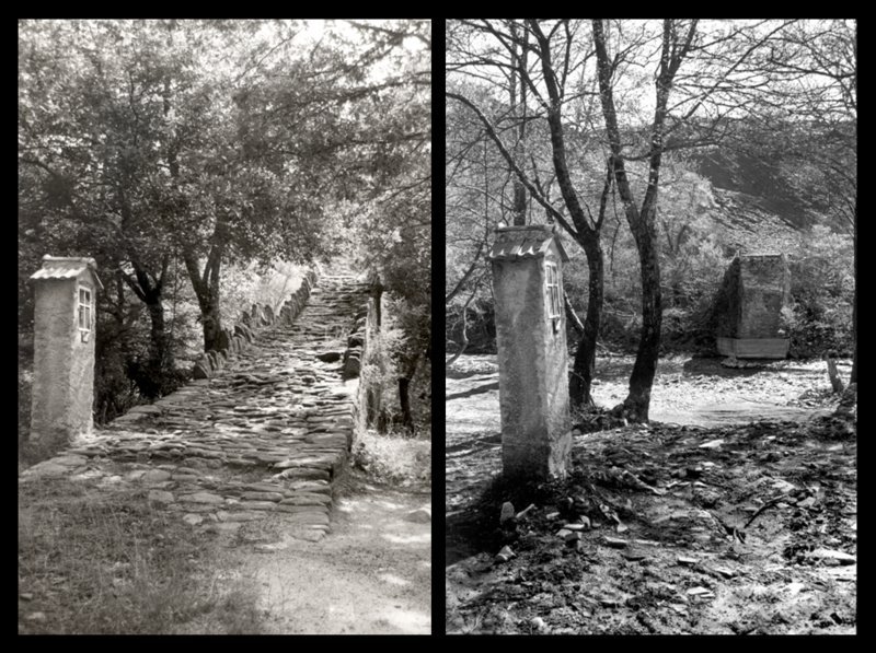 Το γεφύρι της Γκιάνας, στο Ζαγόρι, το οποίο δεν υπάρχει πια.