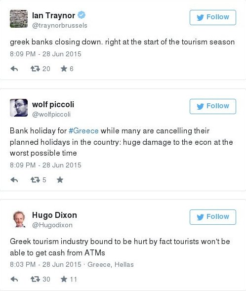 Χτύπημα για τον τουρισμό το κλείσιμο των τραπεζών | iefimerida.gr 0
