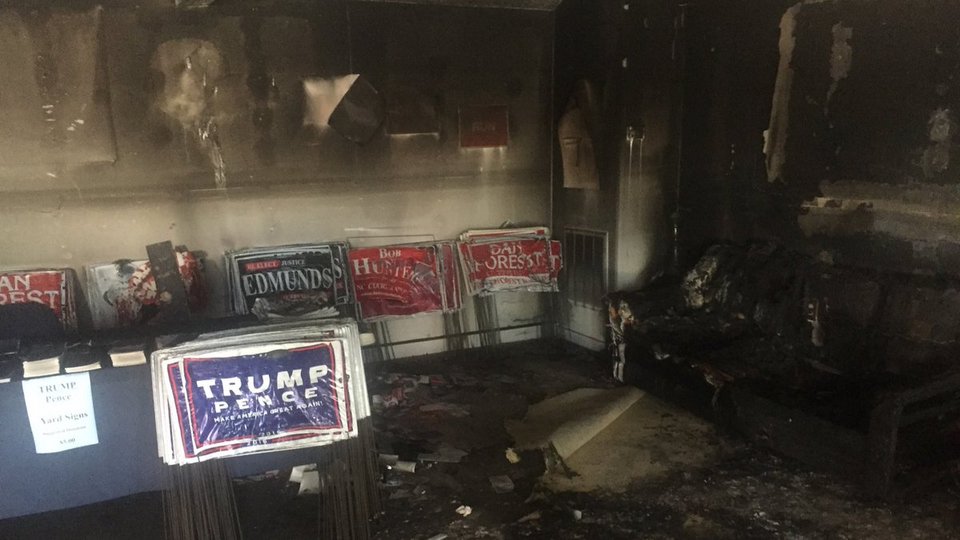 Εκαψαν γραφεία Ρεπουμπλικανών στη Βόρεια Καρολίνα -«Ναζί Ρεπουμπλικάνοι φύγετε» [εικόνες] | iefimerida.gr 0