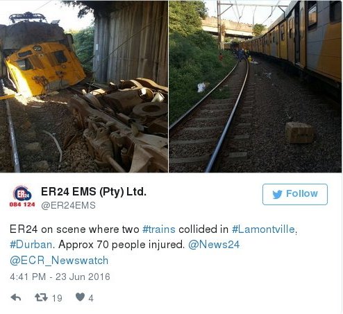  Σύγκρουση τραίνων στην Νότια Αφρική -128 τραυματίες [εικόνα] | iefimerida.gr 0