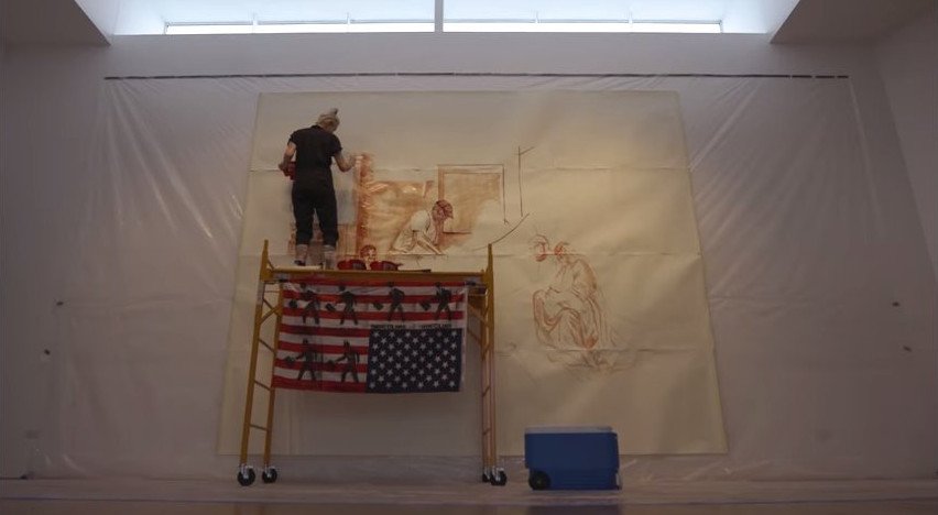 50 άνθρωποι έδωσαν αίμα για να ζωγραφίσουν μία τοιχογραφία κατά του Τραμπ [εικόνες]  | iefimerida.gr 0