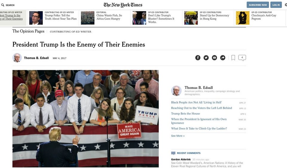 Ρεκόρ συνδρομητών για τους New York Times λόγω της αντιπαράθεσης με τον Τραμπ  | iefimerida.gr 0